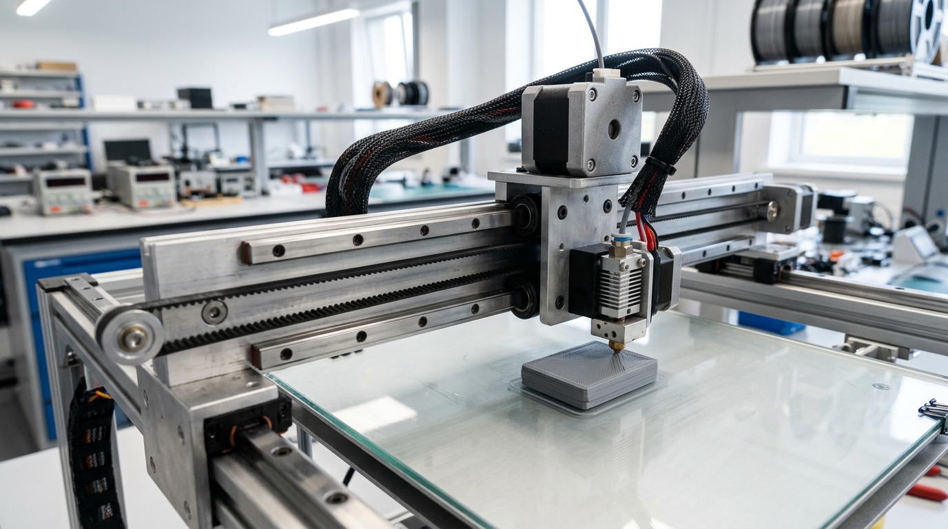 Industrial 3D printer with precision dual linear rail gantry motion system